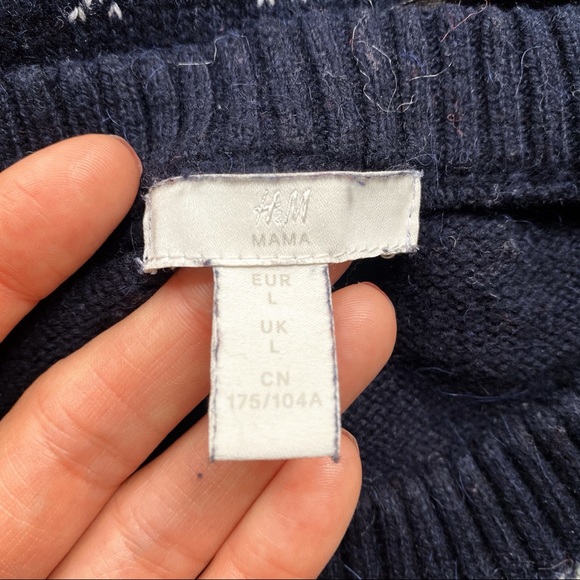 🎄 H&M ‘SANTA BABY’ NAVY MULTI CHRISTMAS KNIT MIDI DRESS! - Picture 10 of 11